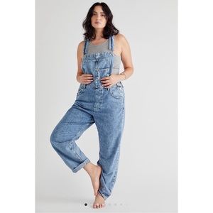 Free People We the Free Ziggy Denim Overalls Large